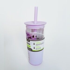 NWT REDUCE 20oz Aspen Insulated Stainless Steel Glass Tumbler with Lid and Straw